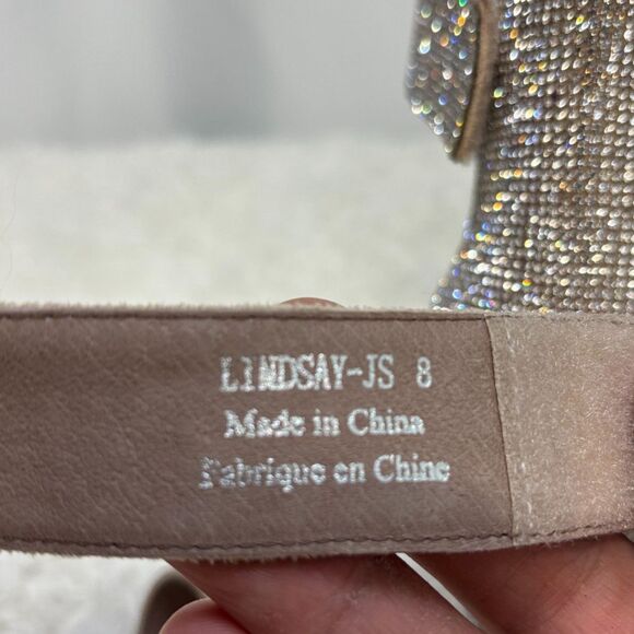 Jeffrey Campbell Lindsay-JS Bling Rhinestone Block Heel Sandals Size 8 - Picture 5 of 5